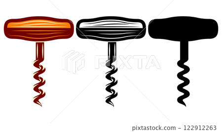 Three different styles of wine openers displayed in a row with distinct colors and designs for easy comparison and selection Three different styles of wine openers displayed in a row with distinct colors and designs for easy comparison and selection 122912263