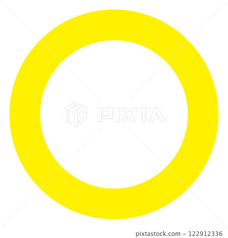 白色背景簡單黃色圓圈插圖 122912336