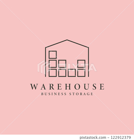line art warehouse icon logo vector symbol illustration design, business storage minimal logo line art warehouse icon logo vector symbol illustration design, business storage minimal logo 122912379