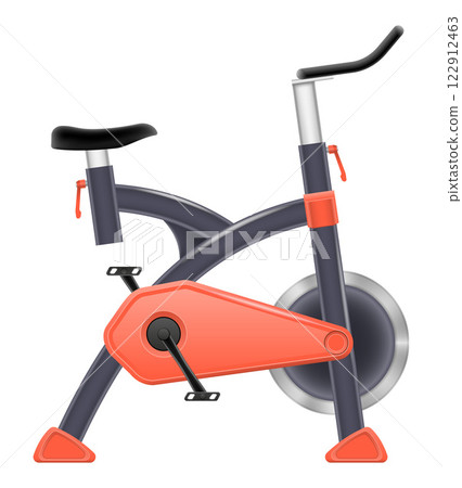 exercise bike sports equipment for exercise indoor fitness stock cartoon vector illustration 122912463