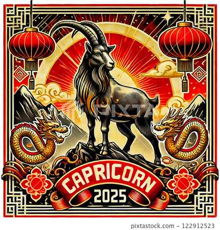 Capricorn Chinese New Year Design 122912523