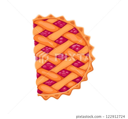 Sweet dessert font berry pie or apple letter D. Dessert typeset element, pastry and confectionery vector English alphabet font symbol. Bakery type letter or sweet kids ABC sign 122912724