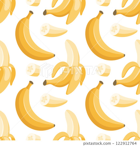 Seamless pattern with bananas. Tropical fruits illustration. Background, print Seamless pattern with bananas. Tropical fruits illustration. Background, print 122912764