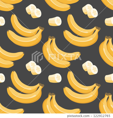 Seamless pattern with bananas. Tropical fruits illustration. Background, print 122912765
