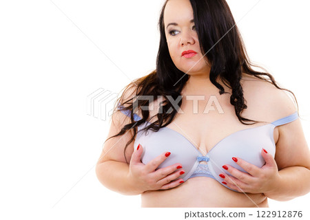 Big woman wearing bra 122912876