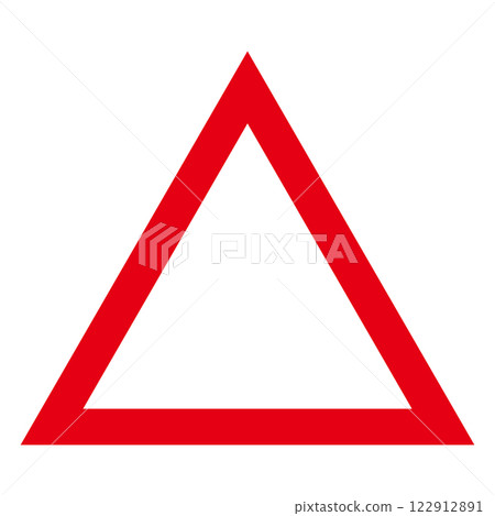 Simple illustration of a red triangle on a white background 122912891