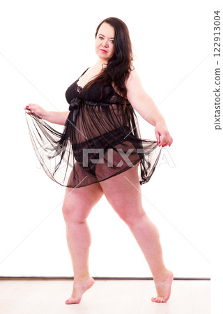 Full body of fat mature woman in lingerie 122913004