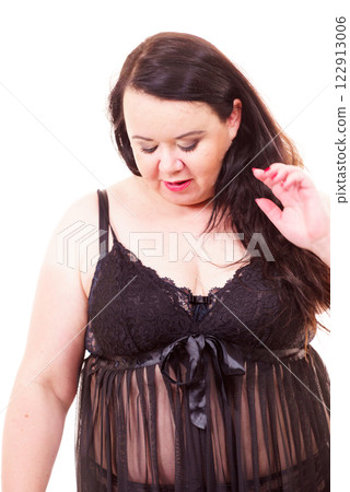 Woman plus size in lace underwear 122913006