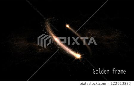 Isolated oval frame with glittering gold tinsel, design component Isolated oval frame with glittering gold tinsel, design component 122913883