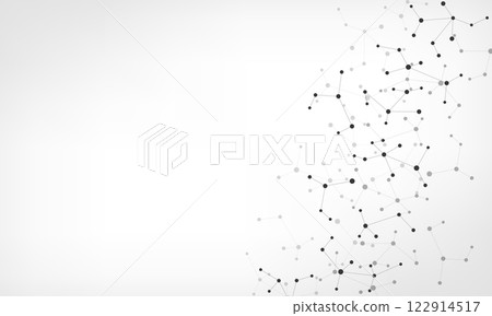 Molecular structure and genetic engineering, molecules DNA, neural network, scientific research. Abstract background for innovation technology, science, healthcare, and medicine 122914517