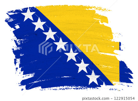 Bosnia and Herzegovina flag background paint splash brushstroke Bosnia and Herzegovina flag background paint splash brushstroke 122915054
