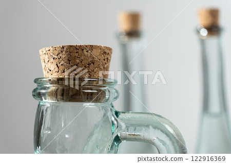 Cork in a glass bottle close-up Cork in a glass bottle close-up 122916369