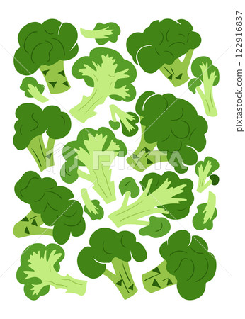 Poster of fresh green broccoli florets Poster of fresh green broccoli florets 122916837