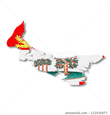 Prince Edward Island Canada Province flag map 122916877