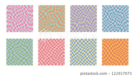 Psychedelic checkerboard poster 122917073