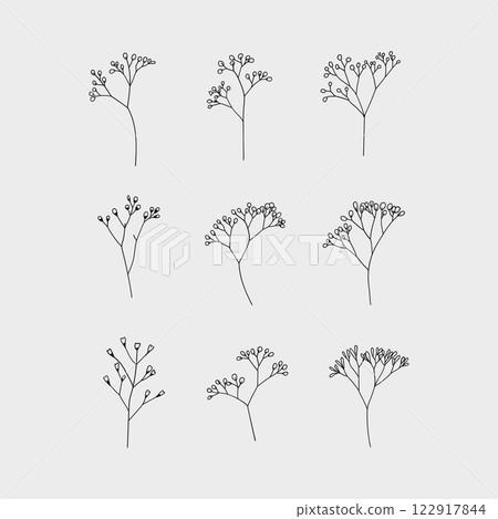 Seamless botanical pattern with delicate wildflowers. Hand-drawn floral vector illustration. Perfect for textiles, wallpaper, and branding. Seamless botanical pattern with delicate wildflowers. Hand-drawn floral vector illustration. Perfect for textiles, wallpaper, and branding. 122917844