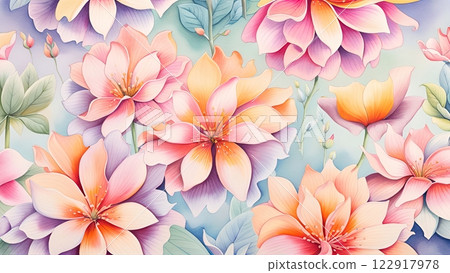 The image of a digital illustration of stylized flowers The image of a digital illustration of stylized flowers 122917978