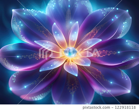 the image of a vibrant and colorful lotus flower 122918118