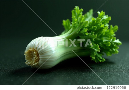Celery close up on a table. Vegetarian ecological farm products concept. AI generated image Celery close up on a table. Vegetarian ecological farm products concept. AI generated image 122919066