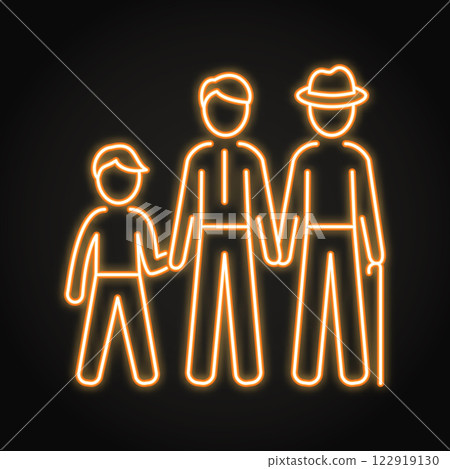 Family generations neon line icon 122919130