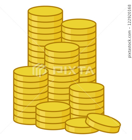 硬幣山插圖向量 122920168