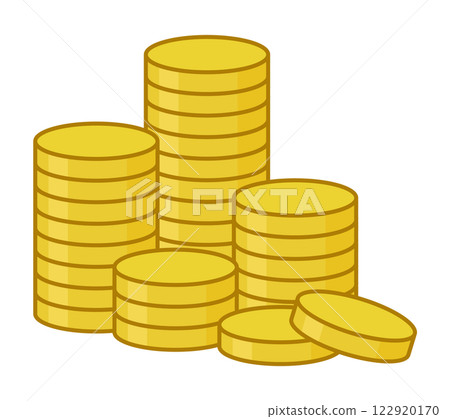 硬幣堆圖向量 122920170