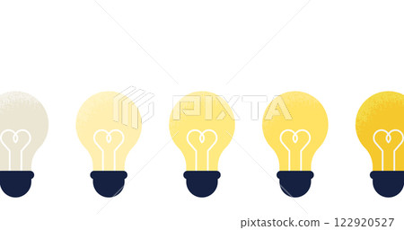 逐漸發光的燈泡的插圖 | 創意成長和發展的圖像插圖和引人注目之處 逐漸發光的燈泡的插圖 | 創意成長和發展的圖像插圖和引人注目之處 122920527