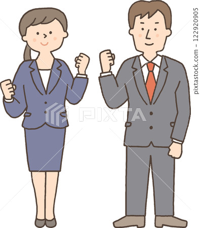 穿著膽量的衣服的男人和婦女擺在 122920905