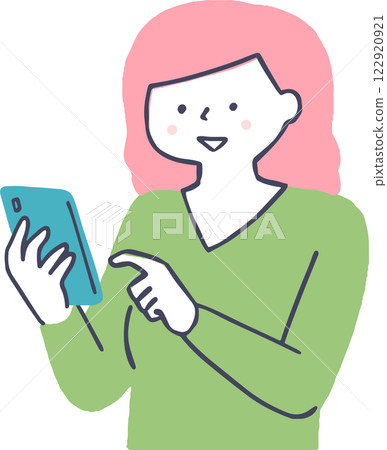 一個操作智能手機的年輕女子 122920921