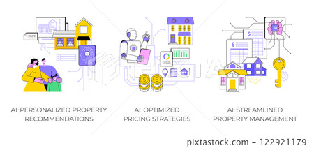 AI in Real Estate abstract concept vector illustrations. 122921179
