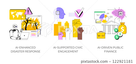 AI in Public Services abstract concept vector illustrations. 122921181
