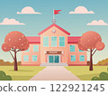 Entrance ceremony, kindergarten entrance ceremony, company entrance ceremony, spring, illustration, simple 122921245