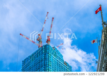 Tokyo cityscape in Japan on February 5th. View of the redevelopment project of Nihonbashi 1-chome. In a new era... = Reiwa 7 122921299