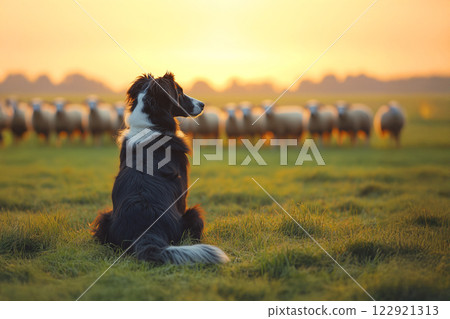 Sheep dogs and sheep 122921313