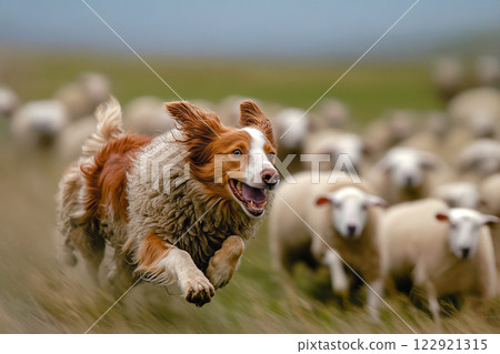 Sheep dogs and sheep Sheep dogs and sheep 122921315