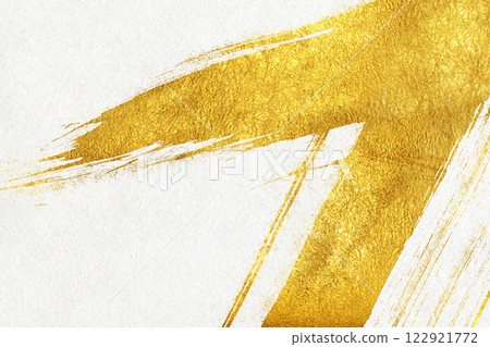 白色和紙上帶有金色抽象圖案的奢華背景材料 122921772
