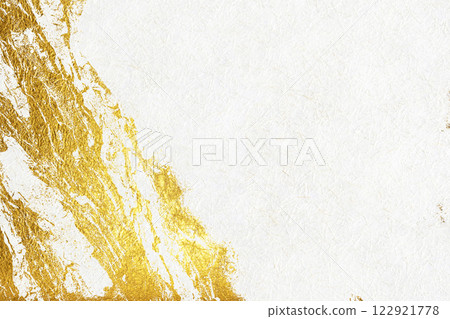 白色和紙上帶有金色抽象圖案的奢華背景材料 122921778