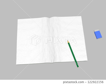 Notebook and pencil, simple illustration Notebook and pencil, simple illustration 122922156