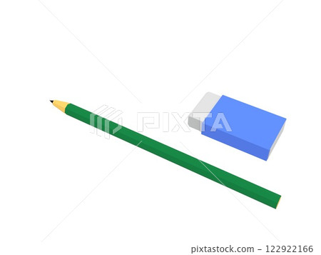 Pencil and eraser, simple illustration Pencil and eraser, simple illustration 122922166