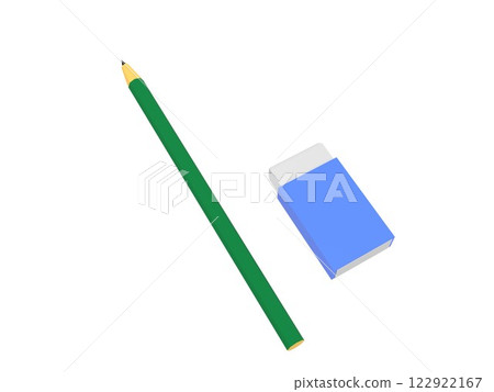 Pencil and eraser, simple illustration Pencil and eraser, simple illustration 122922167