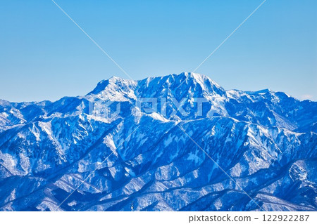 Snow-capped Mt. Takatsuma and Mt. Togakushi 122922287