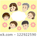 Family smiling illustration with copy space 122922590