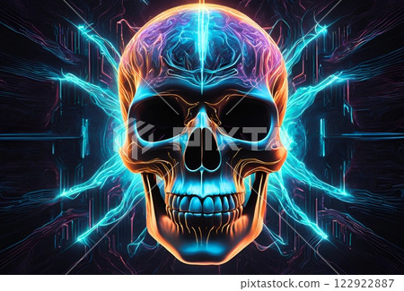 數位和網路頭骨設計 數位和網路頭骨設計 122922887