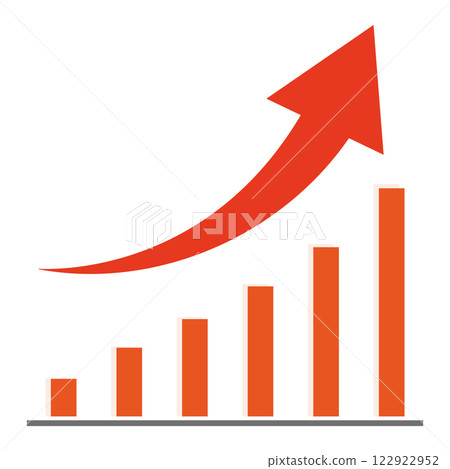 Illustration of a rising bar graph 122922952