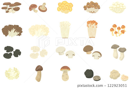 20 types of mushroom illustrations / no names (vector available) 122923051
