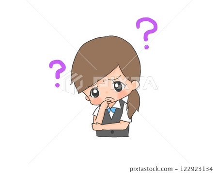 A female office worker wondering A female office worker wondering 122923134