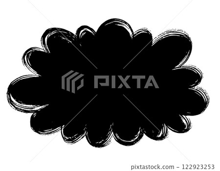 Fluffy, brush-written cloud-shaped speech bubble Fluffy, brush-written cloud-shaped speech bubble 122923253