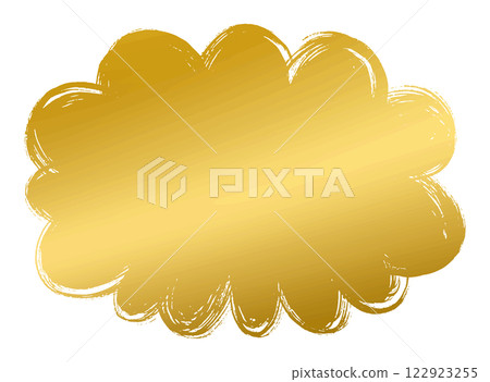 A fluffy, golden, cloud-shaped speech bubble A fluffy, golden, cloud-shaped speech bubble 122923255