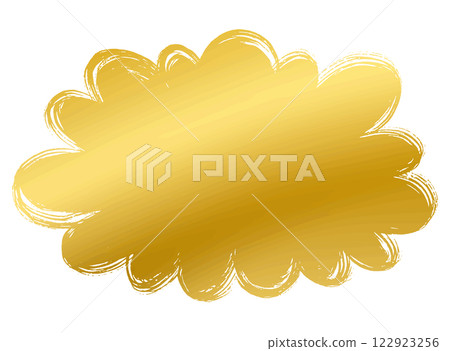 A fluffy, golden, cloud-shaped speech bubble A fluffy, golden, cloud-shaped speech bubble 122923256
