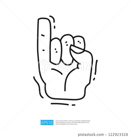 The image depicts a hand making a gesture, specifically a raised index finger, often used to signify "number one" or to get someone's attention. The image depicts a hand making a gesture, specifically a raised index finger, often used to signify "number one" or to get someone's attention. 122923328